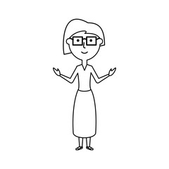 cartoon teacher woman icon over white background vector illustration