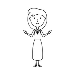 cartoon teacher woman icon over white background vector illustration