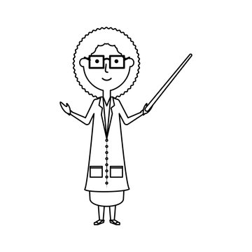cartoon teacher woman icon over white background vector illustration