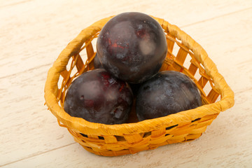 Ripe fresh plums