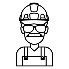 Construction worker cartoon icon vector illustration graphic design