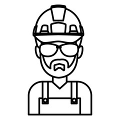 Construction worker cartoon icon vector illustration graphic design