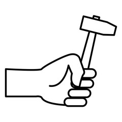Hand holding mallet icon vector illustration graphic design