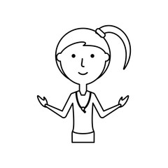 cartoon teacher woman icon over white background vector illustration