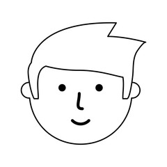 cartoon man face icon over white background vector illustration