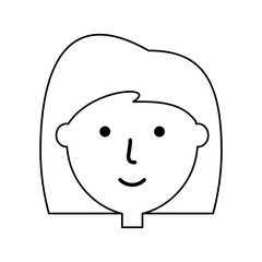 cartoon woman face icon over white background vector illustration