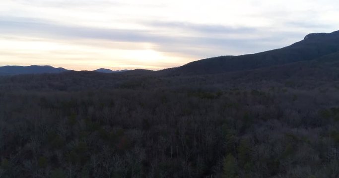 Dark mountain drone footage skyline