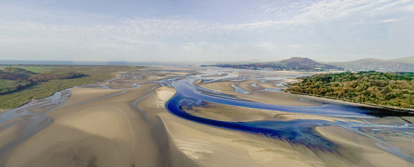 Aerial View,. Estuary and Sea