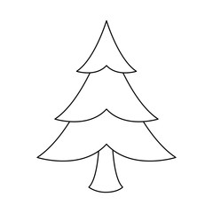 Fototapeta na wymiar christmas tree icon over white background vector illustration
