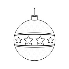 decorative christmas ball icon over white background vector illustration