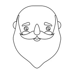cartoon man face icon over white background vector illustration