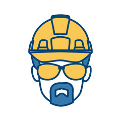 Construction worker cartoon icon vector illustration graphic design