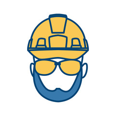 Construction worker cartoon icon vector illustration graphic design