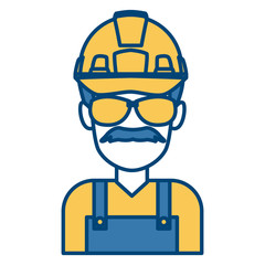 Construction worker cartoon icon vector illustration graphic design