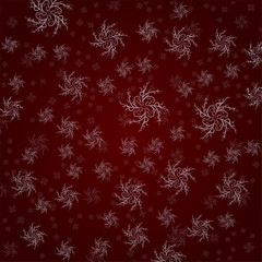 Snowflakes pattern on a burgundy background. Beautiful christmas background.