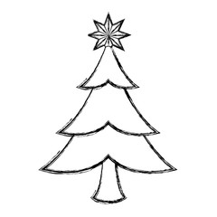 christmas tree icon over white background vector illustration