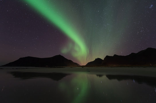 Northern lights in the lofoten islands, Norway