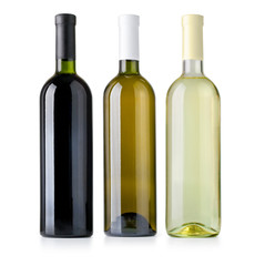  wine bottles isolated