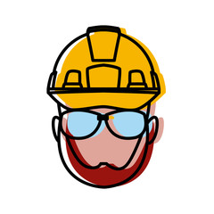 Construction worker cartoon icon vector illustration graphic design