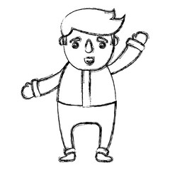 cartoon man with winter clothes icon over white background vector illustration