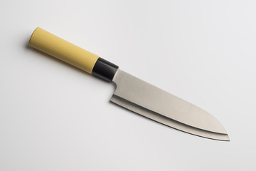 Japanese knife with wooden handle