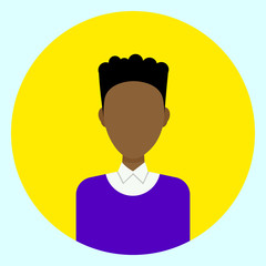 Avatar Profile Icon Male Faceless User On Colorful Round Background Flat Vector Illustration