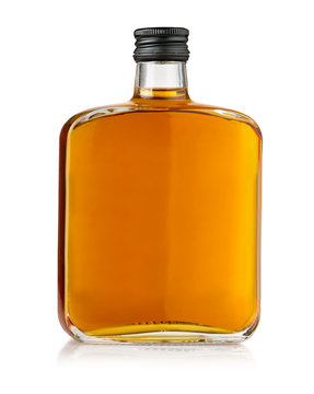 Whiskey Bottle On White