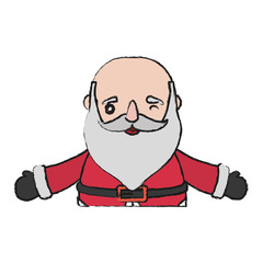 cartoon santa claus icon over white background vector illustration