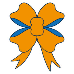 decorative bow icon over white background vector illustration