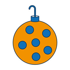 decorative christmas ball icon over white background vector illustration
