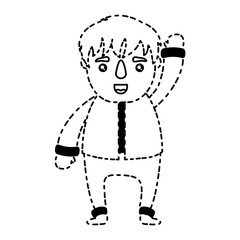 cartoon man with winter clothes icon over white background vector illustration