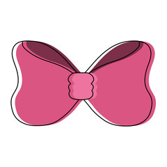 decorative bow icon over white background vector illustration