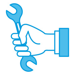 Hand holding wrench icon vector illustration graphic design