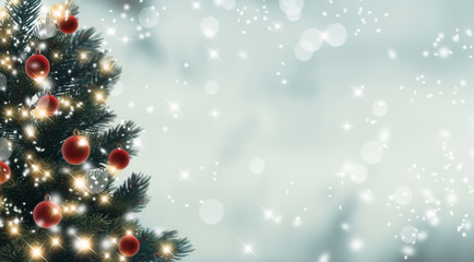 weihnachtsbaum, christbaum, schnee, weihnachtlicher hintergrund
