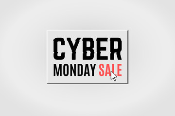 Cyber monday sale banner with mouse cursor