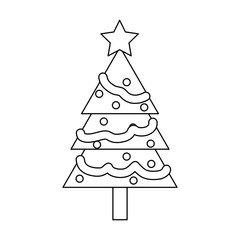 christmas tree icon over white background vector illustration
