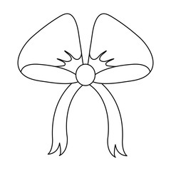 decorative bow icon over white background vector illustration