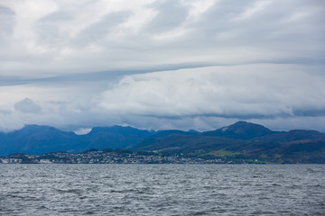 Rainy clouds over the island