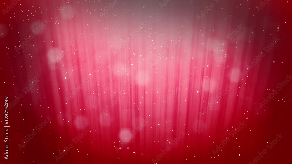 Poster glowing winter red background with snowfall and rays like the northern lights. use it as a winter ba