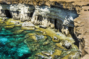 Steep coast on the island of Cyprus