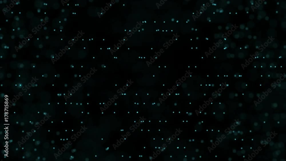 Poster points move and fly in a circle. cinematic background. seamless loop.