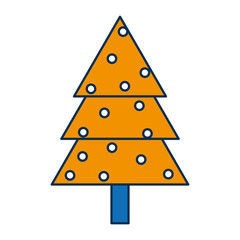 christmas tree icon over white background vector illustration