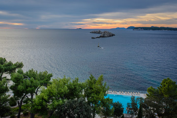 Sunset outside Dubrovnik