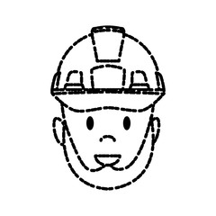 Construction worker cartoon icon vector illustration graphic design