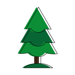 Obraz premium christmas tree icon over white background vector illustration