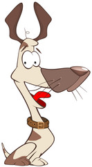 Illustration of a Cute Hunting Dog. Cartoon Character
