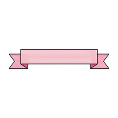decorative ribbon icon over white background vector illustration