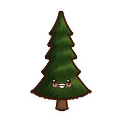 Tree nature symbol cute kawaii cartoon vector illustration graphic design