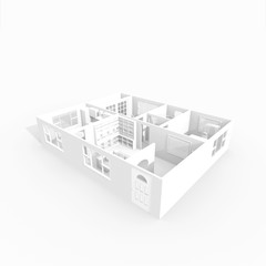 Fototapeta premium 3d rendering of furnished home apartment