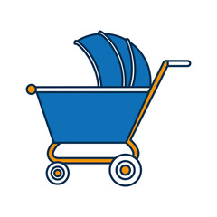 baby carriage icon over white background vector illustration